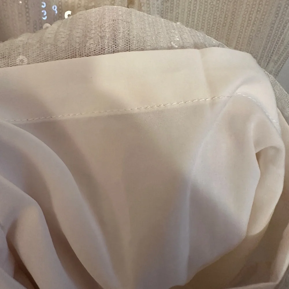 House of Harlow 1960 Sequin Wide Leg Trousers, Size 6, Ivory/Cream - Picture 3 of 4